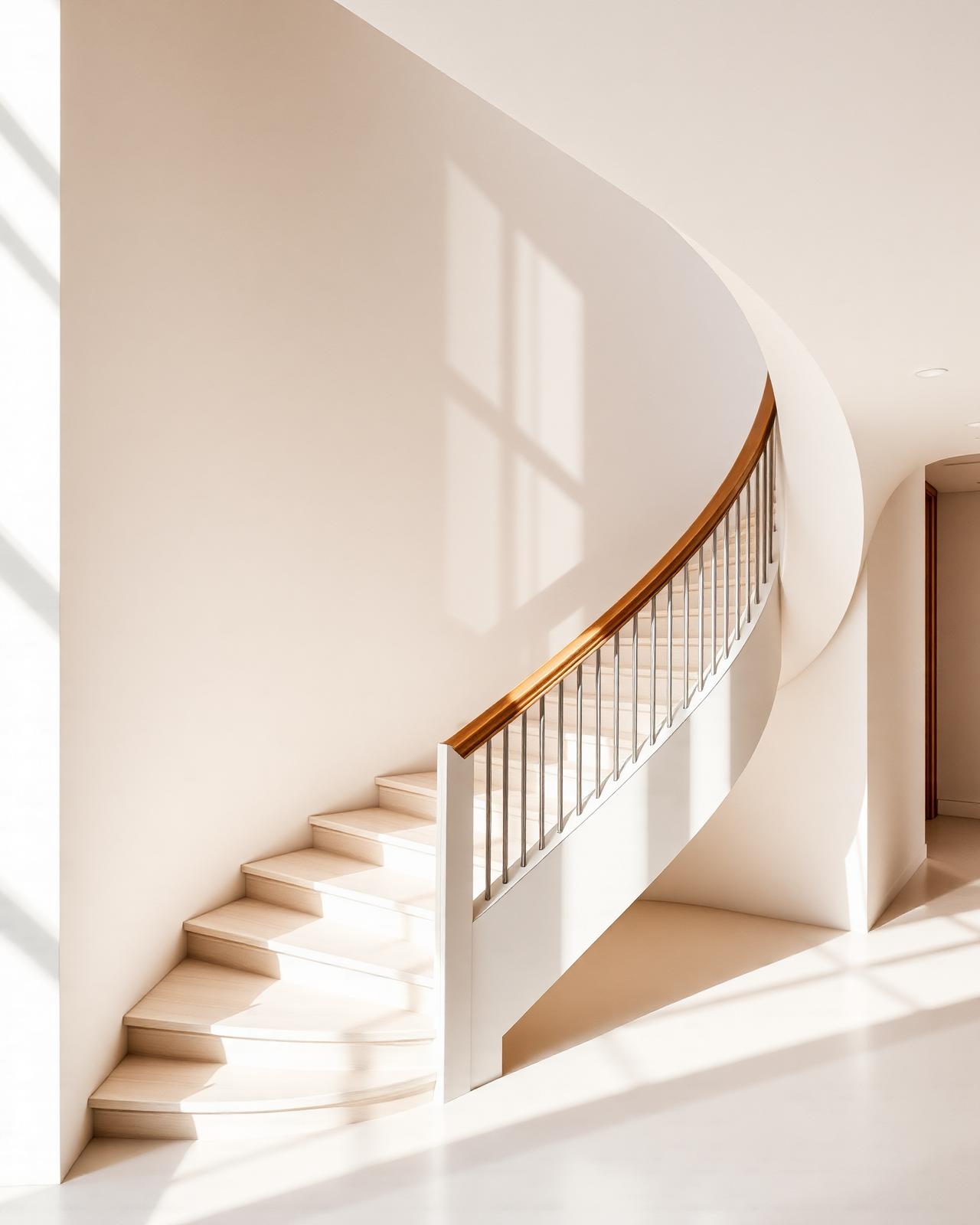 Curved architectural staircase